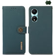 For Honor X5 Plus KHAZNEH Custer Genuine Leather RFID Phone Case(Green) - Honor Cases by PMC TechLife | Online Shopping South Africa | PMC TechLife | Buy Now Pay Later Mobicred