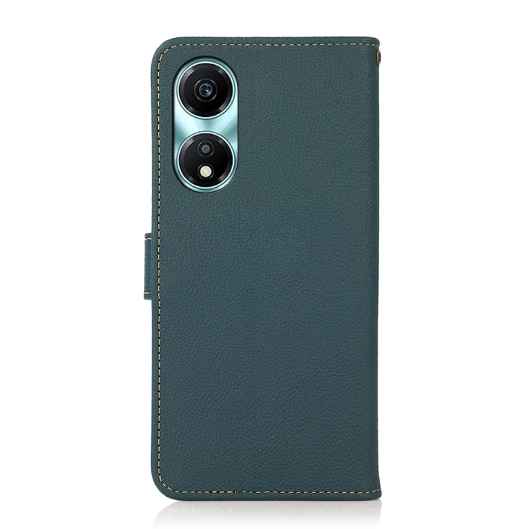 For Honor X5 Plus KHAZNEH Custer Genuine Leather RFID Phone Case(Green)