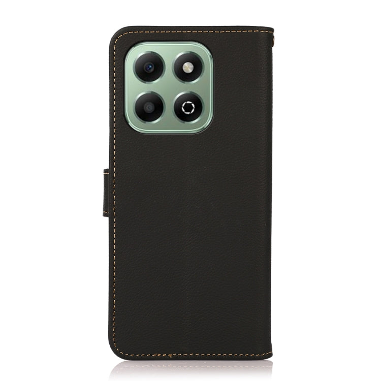 For Honor X6b KHAZNEH Custer Genuine Leather RFID Phone Case(Black)