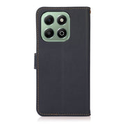 For Honor X6b KHAZNEH Custer Genuine Leather RFID Phone Case(Blue)