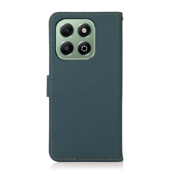 For Honor X6b KHAZNEH Custer Genuine Leather RFID Phone Case(Green)