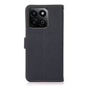 For Honor Play 60 Plus / 200 Smart KHAZNEH Custer Genuine Leather RFID Phone Case(Blue)