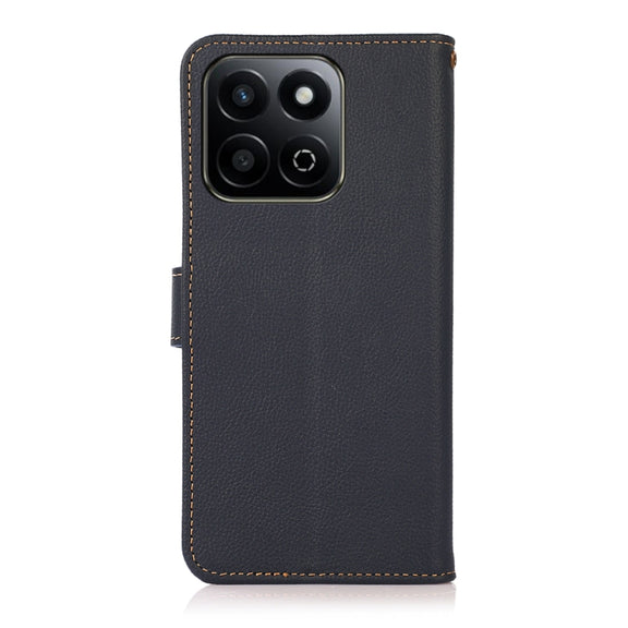 For Honor Play 60 Plus / 200 Smart KHAZNEH Custer Genuine Leather RFID Phone Case(Blue)