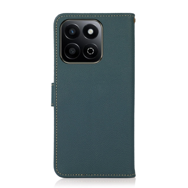 For Honor Play 60 Plus / 200 Smart KHAZNEH Custer Genuine Leather RFID Phone Case(Green)