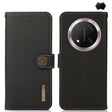For Honor X9c KHAZNEH Custer Genuine Leather RFID Phone Case(Black) - Honor Cases by PMC TechLife | Online Shopping South Africa | PMC TechLife | Buy Now Pay Later Mobicred