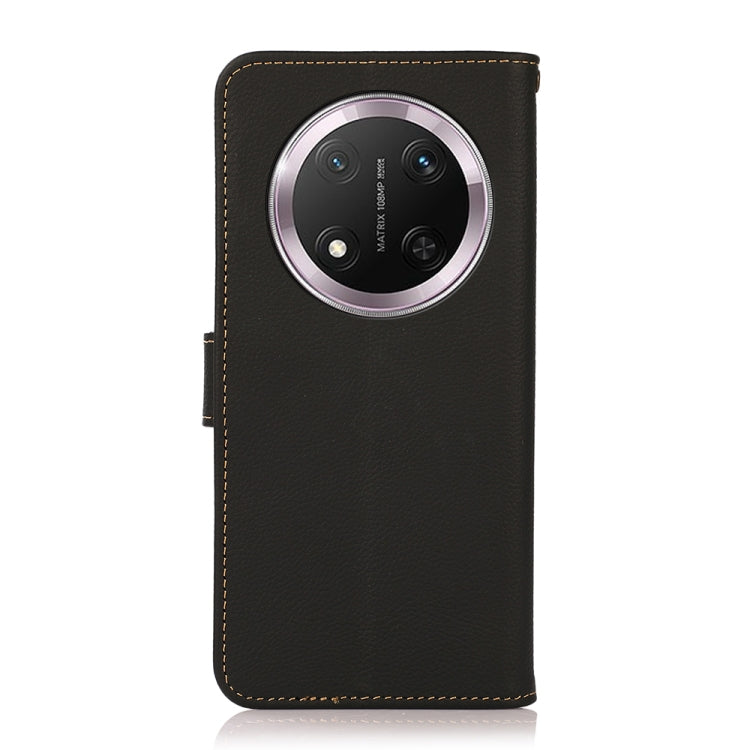For Honor X9c KHAZNEH Custer Genuine Leather RFID Phone Case(Black)
