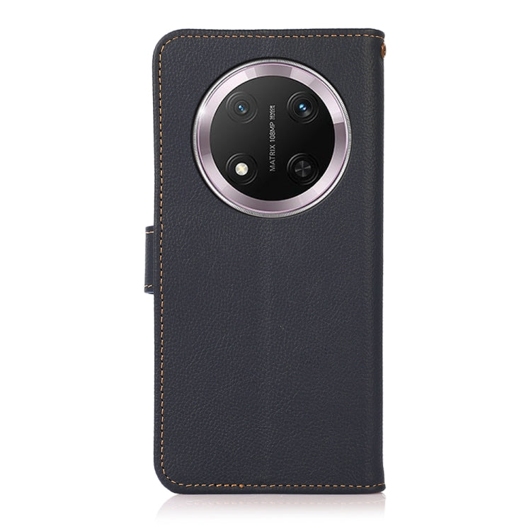 For Honor X9c KHAZNEH Custer Genuine Leather RFID Phone Case(Blue)