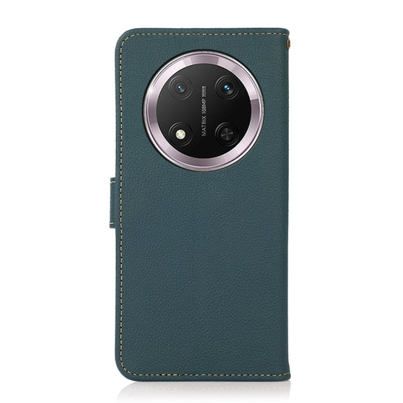 For Honor X9c KHAZNEH Custer Genuine Leather RFID Phone Case(Green)
