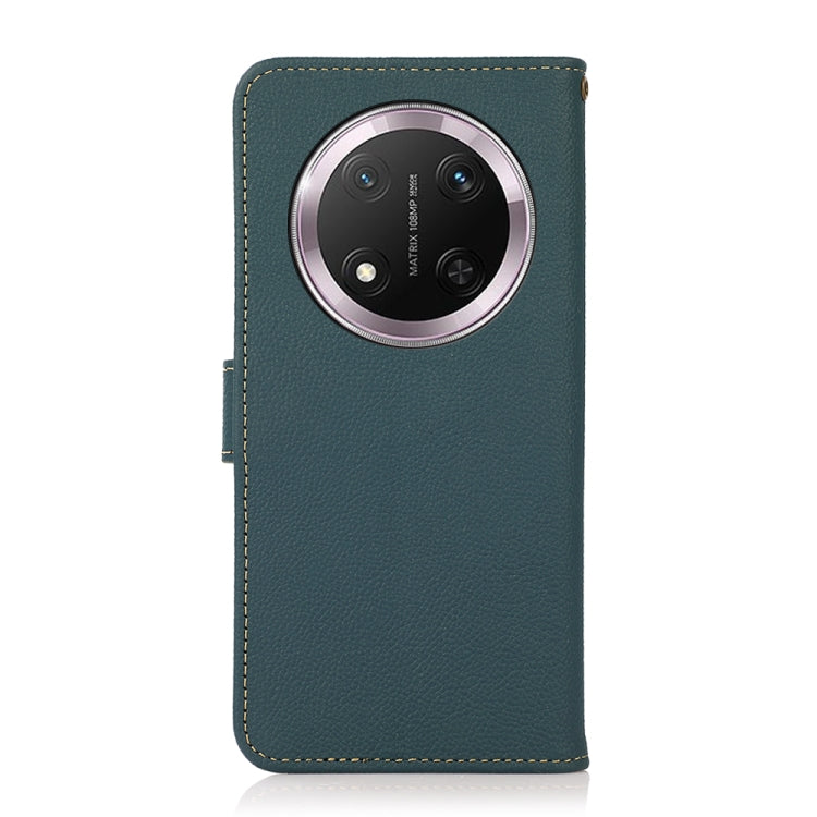 For Honor X9c KHAZNEH Custer Genuine Leather RFID Phone Case(Green)