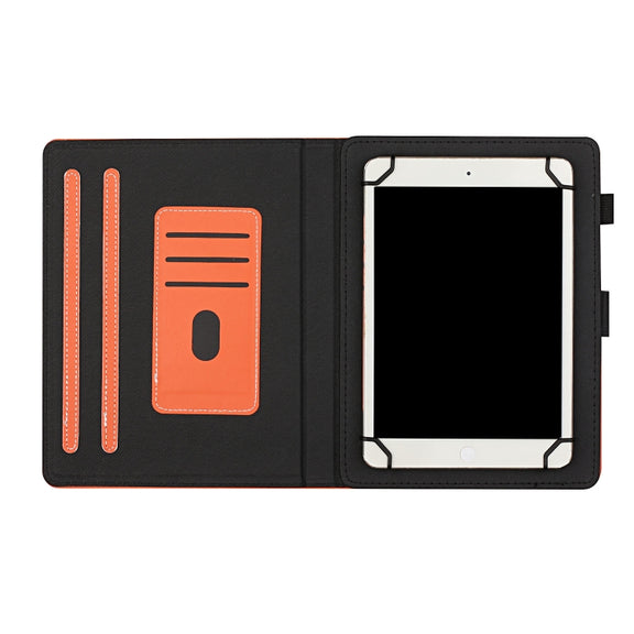 For 10 inch Universal Solid Color Horizontal Flip Leather Case with Card Slots & Holder & Pen Slot(Orange)