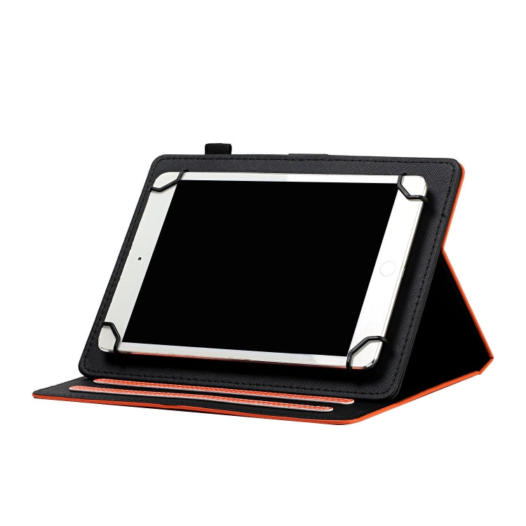 For 10 inch Universal Solid Color Horizontal Flip Leather Case with Card Slots & Holder & Pen Slot(Orange)