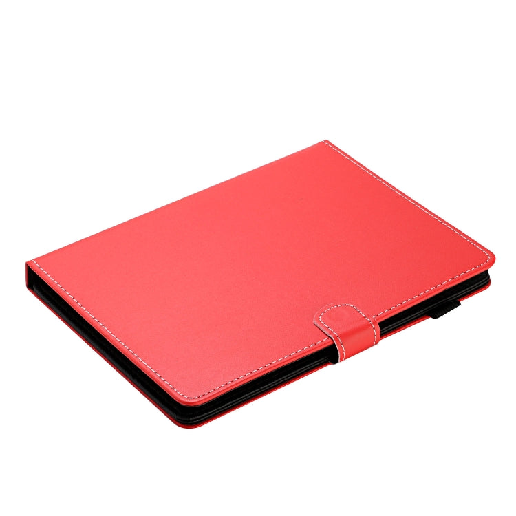 For 10 inch Universal Solid Color Horizontal Flip Leather Case with Card Slots & Holder & Pen Slot(Red)