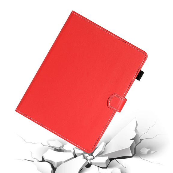 For 10 inch Universal Solid Color Horizontal Flip Leather Case with Card Slots & Holder & Pen Slot(Red)