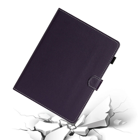 For 10 inch Universal Solid Color Horizontal Flip Leather Case with Card Slots & Holder & Pen Slot(Purple)