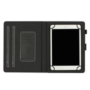 For 10 inch Universal Solid Color Horizontal Flip Leather Case with Card Slots & Holder & Pen Slot(Black)