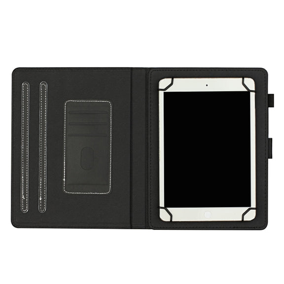 For 10 inch Universal Solid Color Horizontal Flip Leather Case with Card Slots & Holder & Pen Slot(Black)