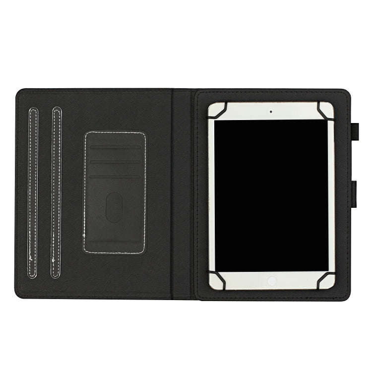 For 10 inch Universal Solid Color Horizontal Flip Leather Case with Card Slots & Holder & Pen Slot(Black)