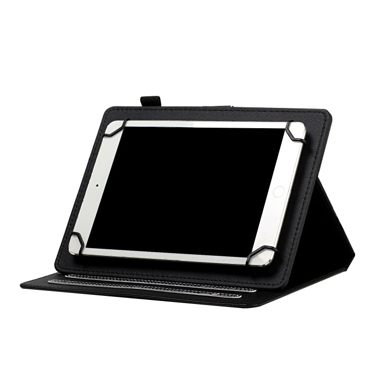 For 10 inch Universal Solid Color Horizontal Flip Leather Case with Card Slots & Holder & Pen Slot(Black)