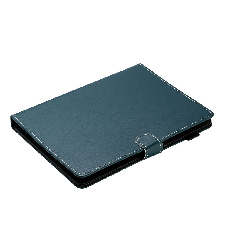 For 10 inch Universal Solid Color Horizontal Flip Leather Case with Card Slots & Holder & Pen Slot(Dark Green)