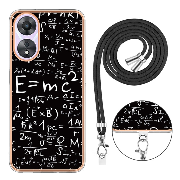 For OPPO A78 / A58 Electroplating Dual-side IMD Phone Case with Lanyard(Equation)