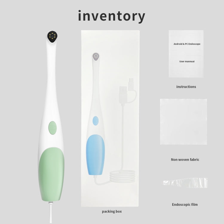 AN109 6LEDs 1080P 3 in 1 Visible Oral Endoscope(Green)