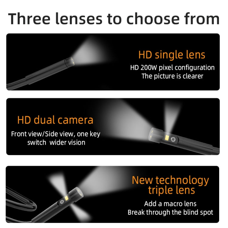 T23 8mm Single Lens 7 inch Screen Industrial Endoscope, Spec:2m Tube