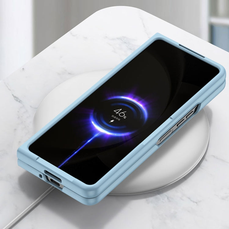 For Samsung Galaxy Z Fold5 Skin Feel PC Phone Case with Pen Slots, Not Included Pen(Purple)