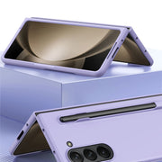 For Samsung Galaxy Z Fold5 Skin Feel PC Phone Case with Pen Slots, Not Included Pen(Purple)