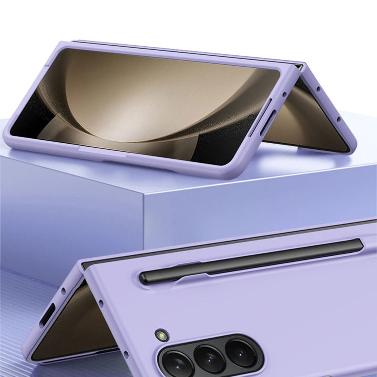 For Samsung Galaxy Z Fold5 Skin Feel PC Phone Case with Pen Slots, Not Included Pen(Purple)