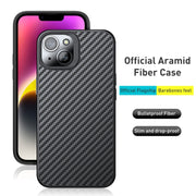 For iPhone 15 Plus wlons Magsafe Carbon Fiber Kevlar TPU Phone Case(Black)