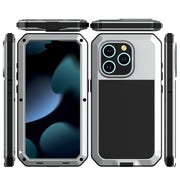 For iPhone 15 Pro Max Shockproof Life Water-resistant Dust-proof Metal + Silicone Phone Case(Silver)