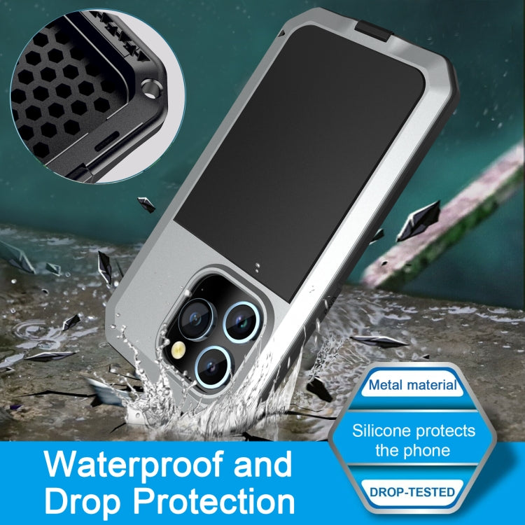 For iPhone 15 Pro Max Shockproof Life Water-resistant Dust-proof Metal + Silicone Phone Case(Silver)