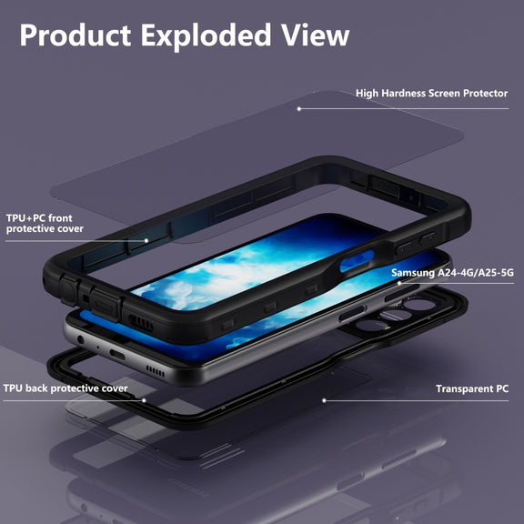 For Samsung Galaxy A25 5G RedPepper IP68 Life Water-resistant Phone Case(Black)
