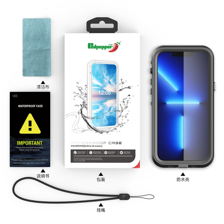 For Samsung Galaxy A25 5G RedPepper IP68 Life Water-resistant Phone Case(Black)