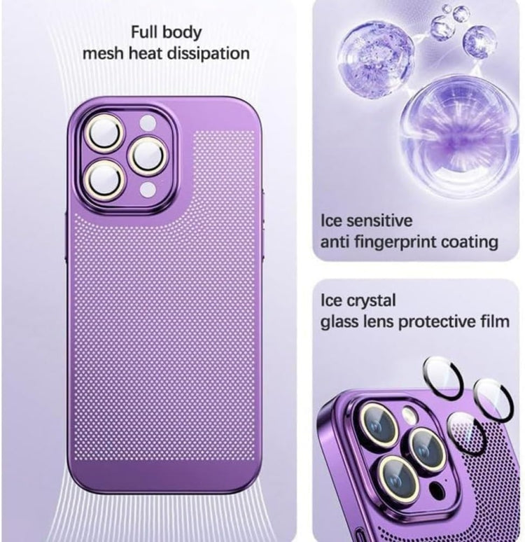 For iPhone 14 Fine Mesh Cooling Phone Case(Blue)