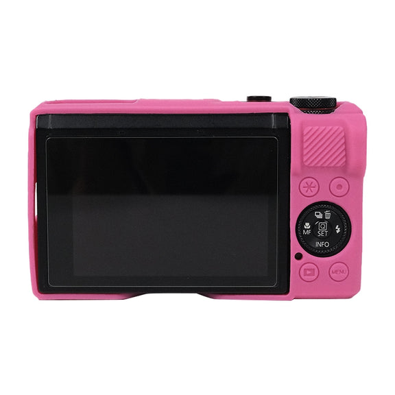 For Canon PowerShot G7 X Mark III / G7X3 Soft Silicone Protective Case with Lens Cover(Rose Red)