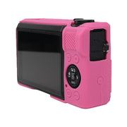 For Canon PowerShot G7 X Mark III / G7X3 Soft Silicone Protective Case with Lens Cover(Rose Red)
