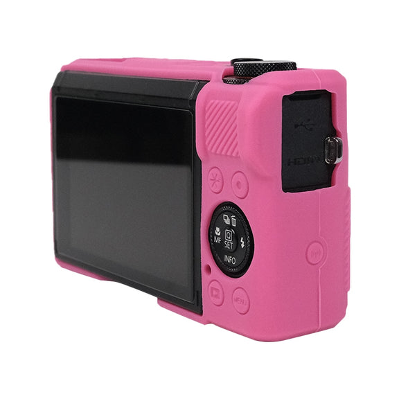 For Canon PowerShot G7 X Mark III / G7X3 Soft Silicone Protective Case with Lens Cover(Rose Red)