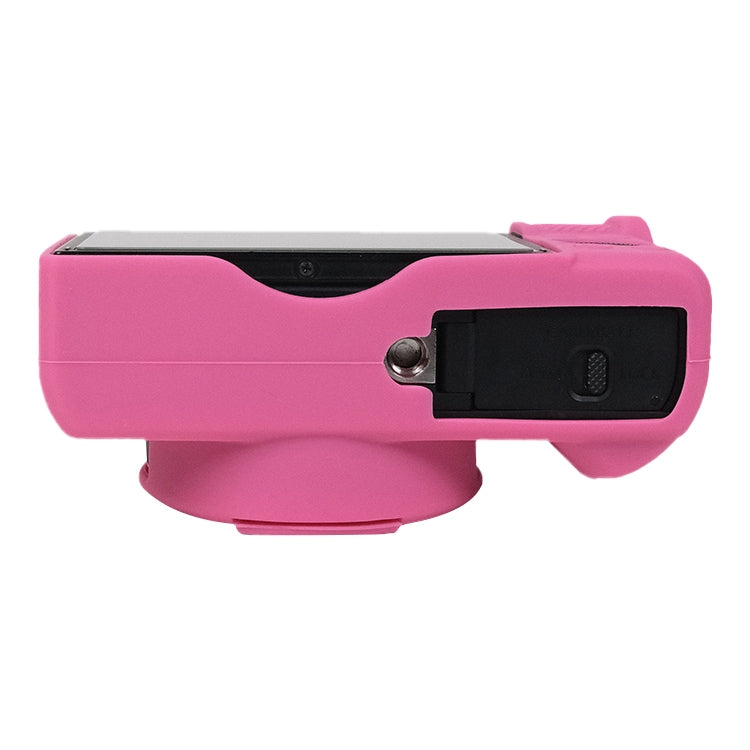For Canon PowerShot G7 X Mark III / G7X3 Soft Silicone Protective Case with Lens Cover(Rose Red)