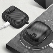 For AirPods Pro 2 Carbon Fiber Texture Wireless Earphones Case with Security Lock(Yellow)