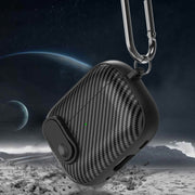 For AirPods Pro 2 Carbon Fiber Texture Wireless Earphones Case with Security Lock(White)