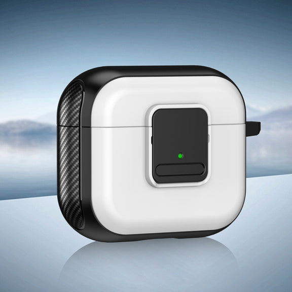 For AirPods 3 TPU + PC Wireless Earphones Case with Magnetic Switch(White)