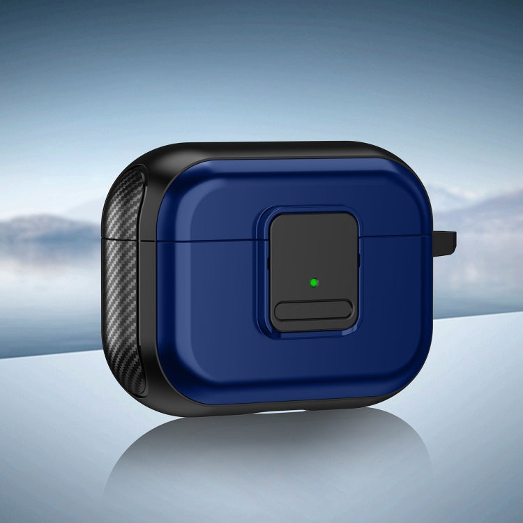 For AirPods Pro TPU + PC Wireless Earphones Case with Magnetic Switch(Blue)
