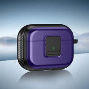 For AirPods Pro TPU + PC Wireless Earphones Case with Magnetic Switch(Purple)