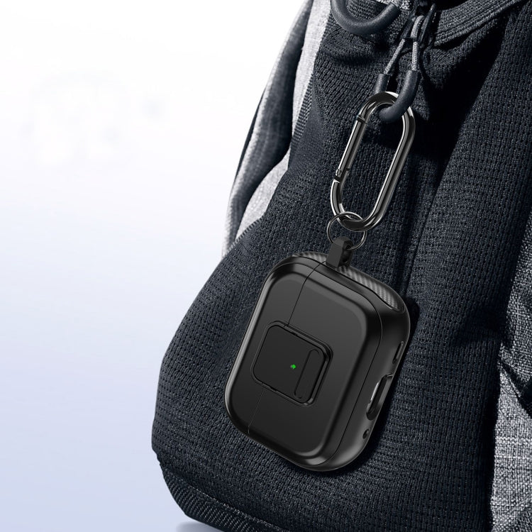 For AirPods Pro TPU + PC Wireless Earphones Case with Magnetic Switch(Black)