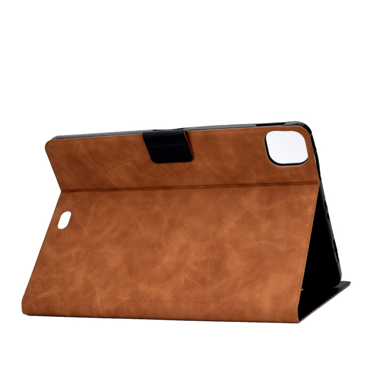 For iPad Air 2022 10.9 Cowhide Texture Leather Smart Tablet Case(Brown)
