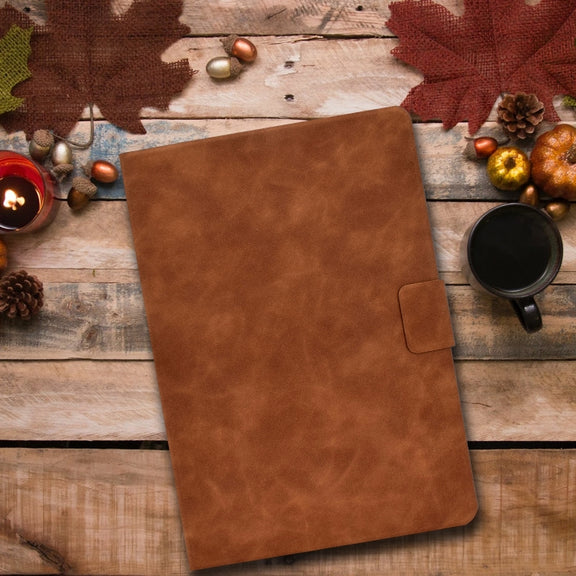 For iPad Air 2022 10.9 Cowhide Texture Leather Smart Tablet Case(Brown)