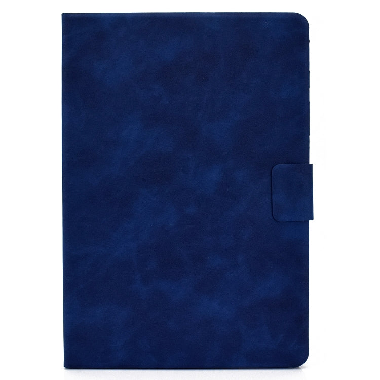 For iPad Air 2022 10.9 Cowhide Texture Leather Smart Tablet Case(Blue)