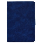For iPad Air 2022 10.9 Cowhide Texture Leather Smart Tablet Case(Blue)