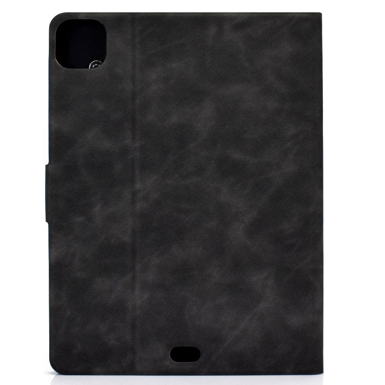 For iPad Pro 11 2024 Cowhide Texture Leather Smart Tablet Case(Grey)